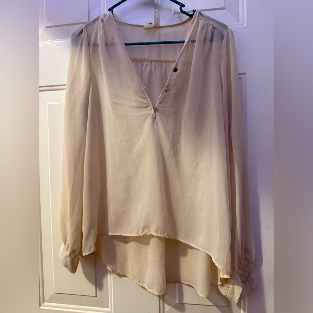 Needle & Thread sheer cream blouse